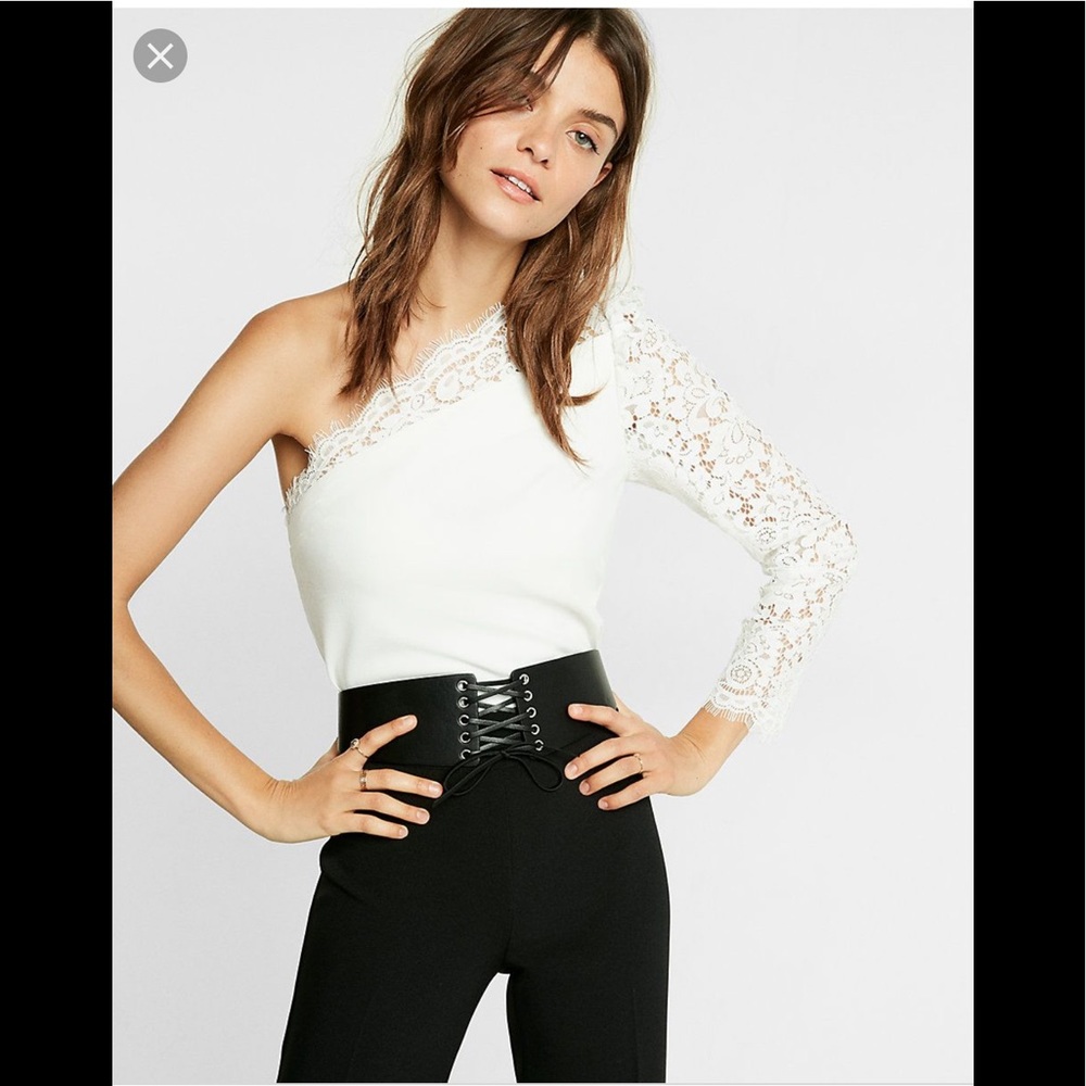 Sexy Express lace one shouldered top